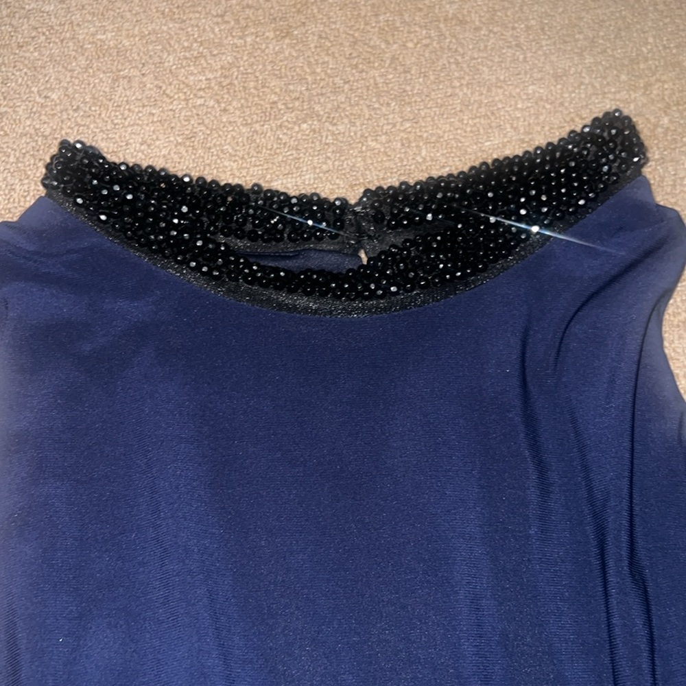 SLNY FLORAL NAVY COCKTAIL DRESS - Picture 7 of 9